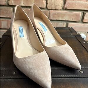 Prada Women's Beige Suede Pumps